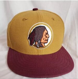 New Era Washington Redskins NFL 59Fifty Fitted Hat Mustard/Burgundy Sz 6 3/8 Kid